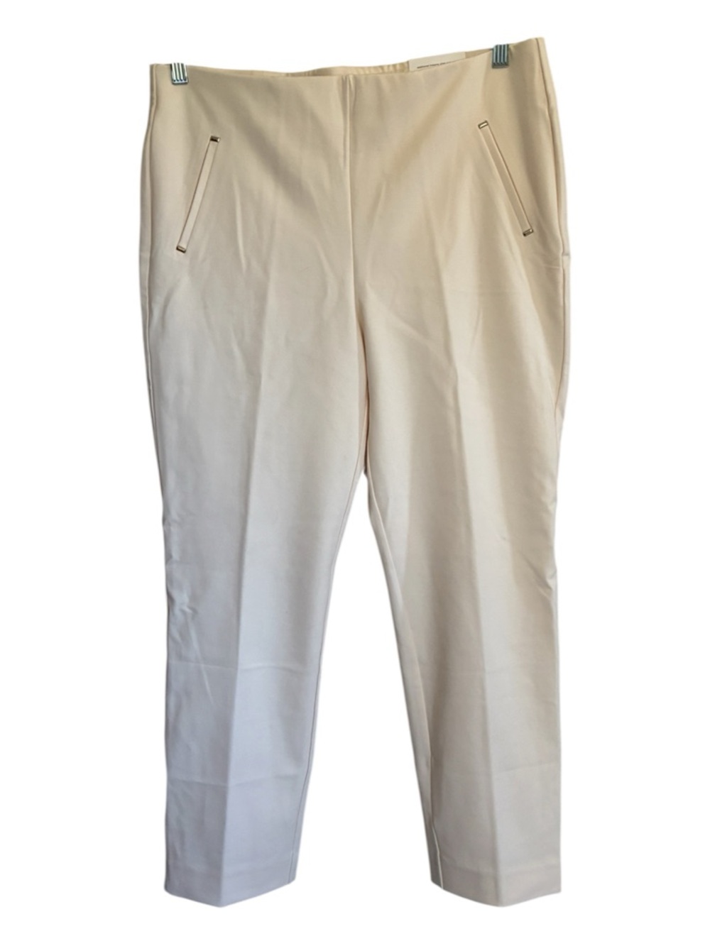 NWT Chico's Light Cream Pull-On Juliet Slim Trim Tailored Trousers Size 2.5/14 R